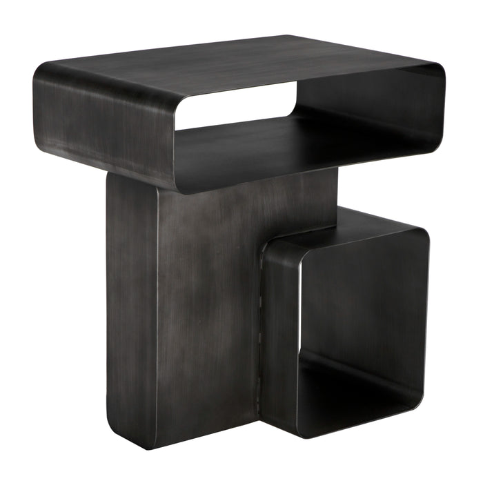 Noir Furniture - Danville Side Table, Gun Metal Finish - GTAB999GM