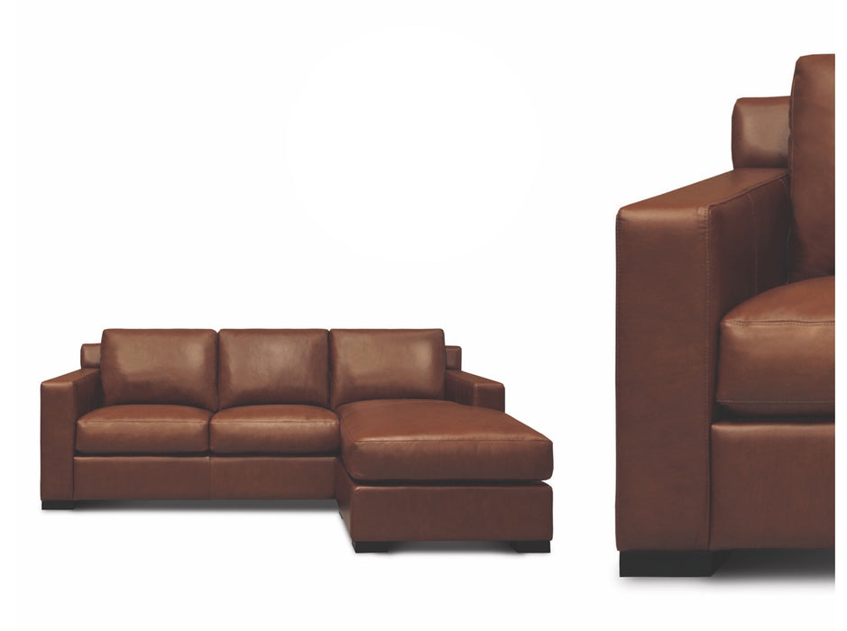GFD Leather - Santiago All Leather Sofa With Ottoman Chaise In Soleil - X1-5A