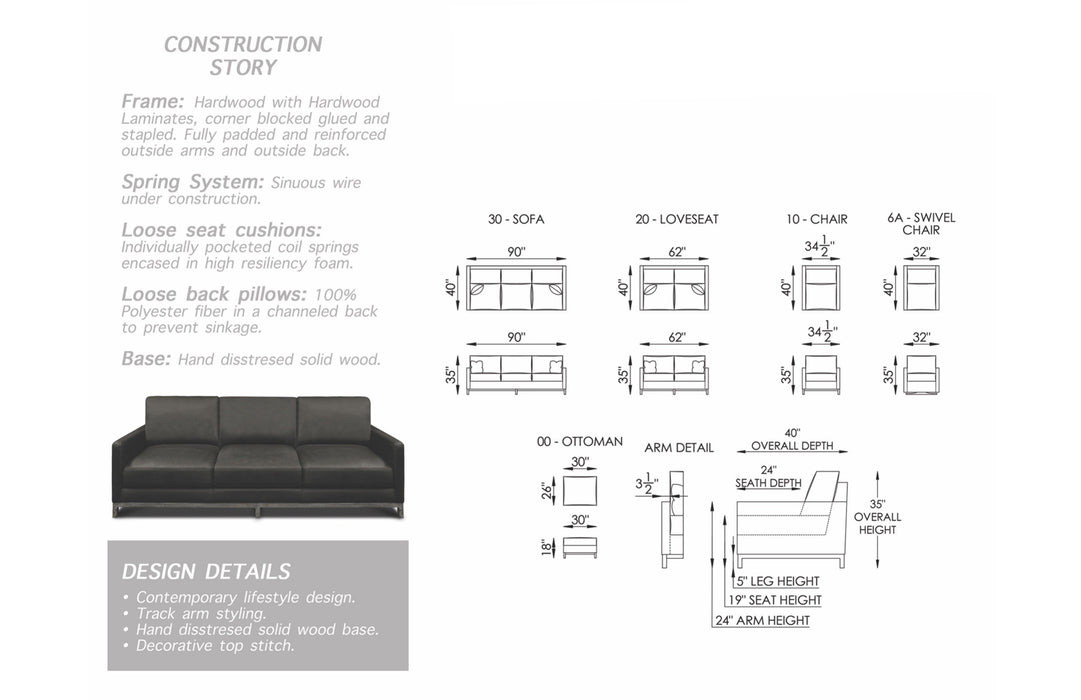 GFD Leather - Monterrey All Leather Sofa - X11-30-NC