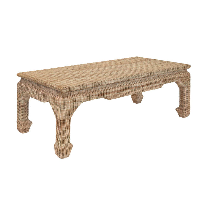 Worlds Away - Ming Coffee Table In Woven Rattan - GUINEVERE - GreatFurnitureDeal