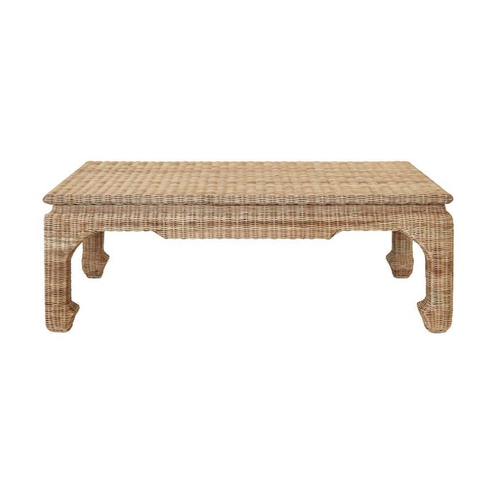 Worlds Away - Ming Coffee Table In Woven Rattan - GUINEVERE