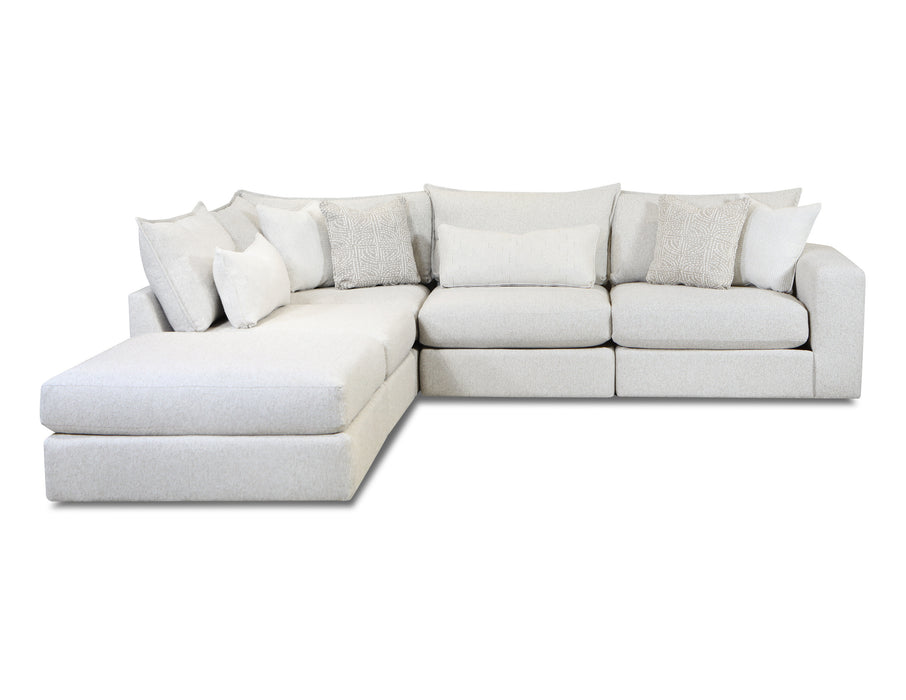 Southern Home Furnishings - Hogan Sectional in Off White - 7004-03 19KP 15 19KP 11R Hogan Cotton - GreatFurnitureDeal