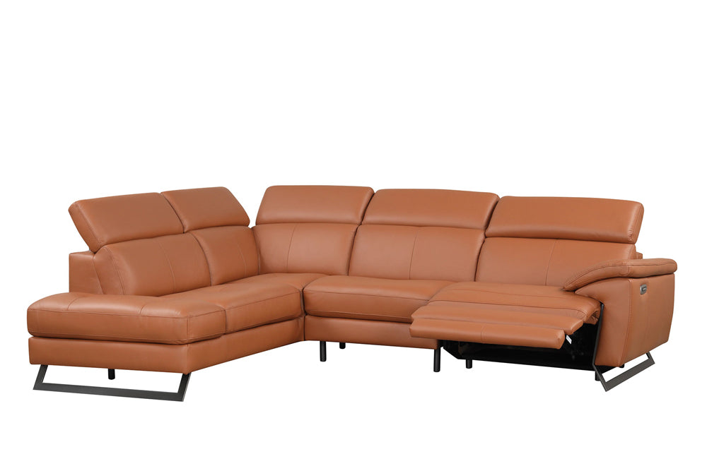 ESF Furniture - Geo Sectional Sofa w/ Recliner in Rich Orange - GEO-SEC-RICH ORANGE - GreatFurnitureDeal