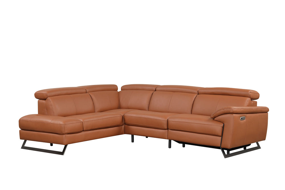 ESF Furniture - Geo Sectional Sofa w/ Recliner in Rich Orange - GEO-SEC-RICH ORANGE - GreatFurnitureDeal