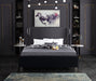 Meridian Furniture - Ghost Black Velvet Upholstered Full Bed - GhostBlack-F - GreatFurnitureDeal