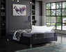 Meridian Furniture - Ghost Black Velvet Upholstered Full Bed - GhostBlack-F - GreatFurnitureDeal