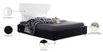 Meridian Furniture - Ghost Black Velvet Upholstered Full Bed - GhostBlack-F - GreatFurnitureDeal