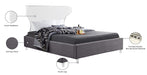 Meridian Furniture - Ghost Grey Velvet Upholstered Full Bed - GhostGrey-F - GreatFurnitureDeal