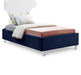Meridian Furniture - Ghost Navy Velvet Upholstered Twin Bed - GhostNavy-T - GreatFurnitureDeal