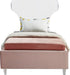 Meridian Furniture - Ghost Pink Velvet Upholstered Twin Bed - GhostPink-T - GreatFurnitureDeal