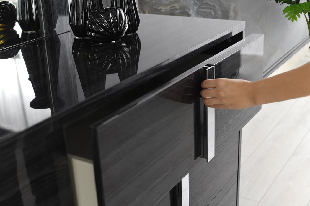 J&M Furniture - Giulia Gloss Grey Dresser and Mirror - 103-DR+M-GLOSS GREY