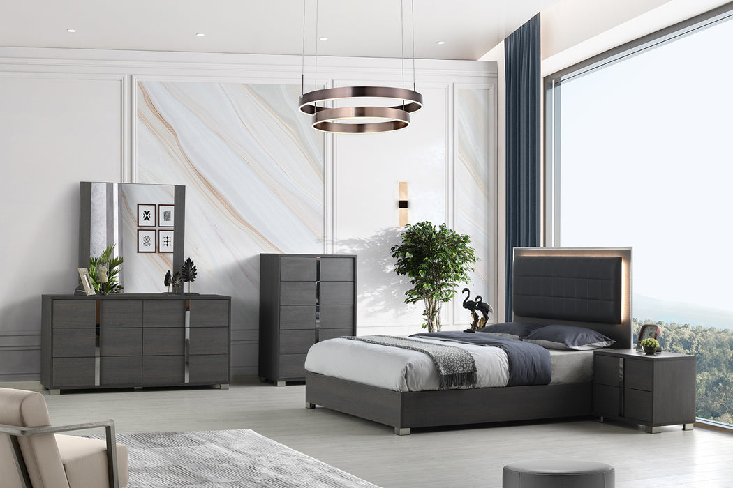 J&M Furniture - Giulia 6 Piece Matte Grey Oak Queen Bedroom Set - 203-Q-6SET-MATTE GREY OAK - GreatFurnitureDeal