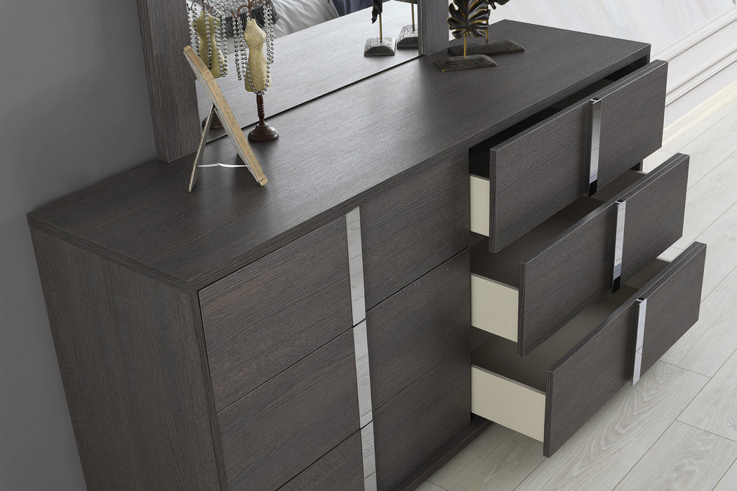 J&M Furniture - Giulia Matte Grey Oak Dresser and Mirror - 203-DR+M-MATTE GREY OAK