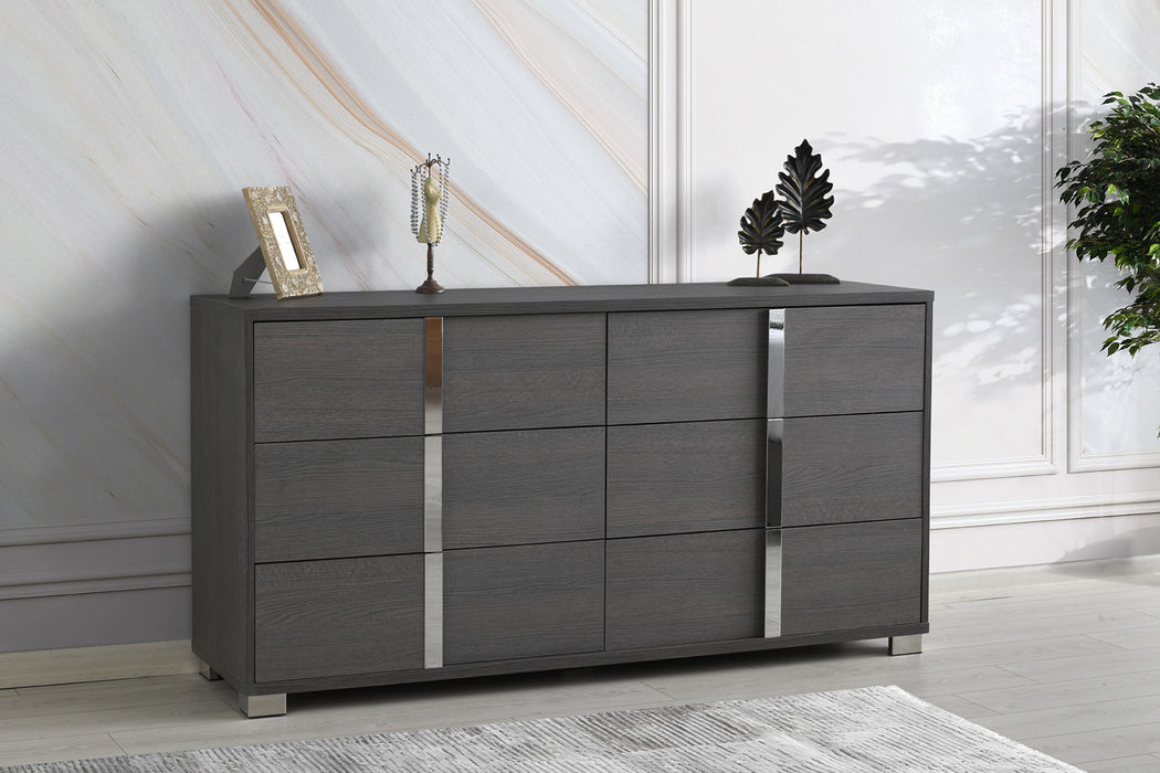 J&M Furniture - Giulia 6 Piece Matte Grey Oak Queen Bedroom Set - 203-Q-6SET-MATTE GREY OAK - GreatFurnitureDeal