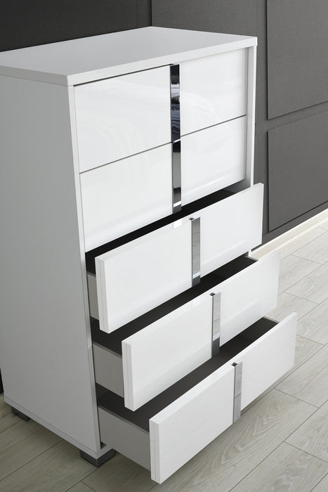 J&M Furniture - Giulia Gloss White Drawer Chest - 101-CH-WHITE GLOSS - GreatFurnitureDeal