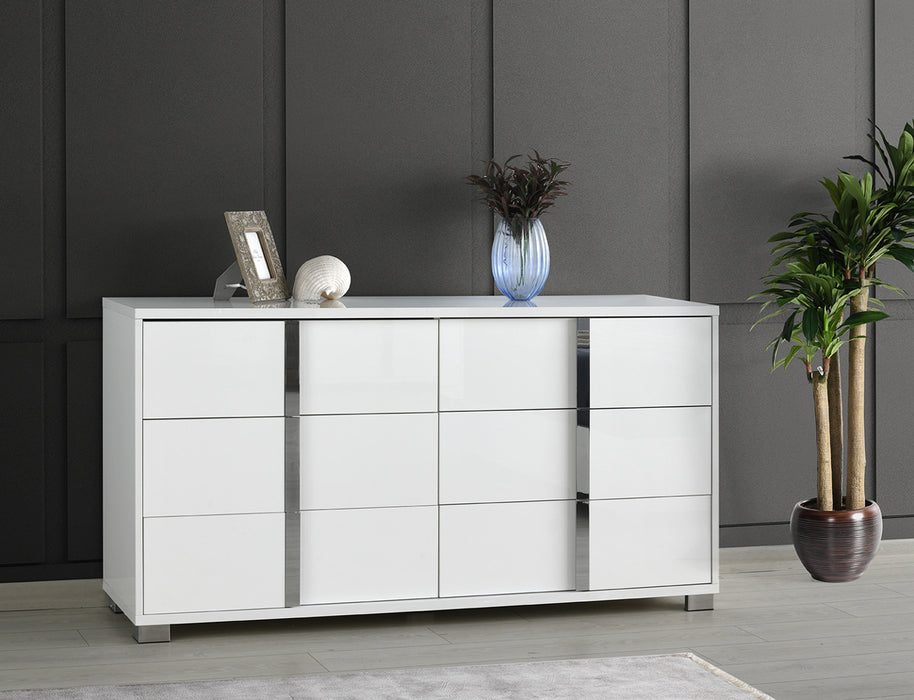 J&M Furniture - Giulia Gloss White Dresser and Mirror - 101-DR+M-WHITE GLOSS - GreatFurnitureDeal