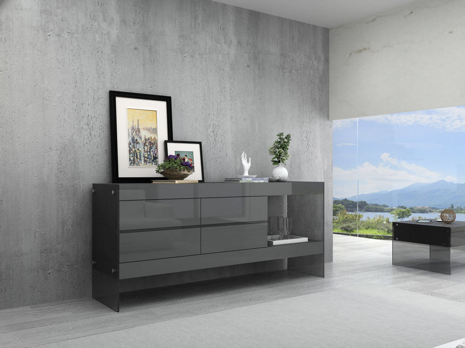 J&M Furniture - Cloud Modern Buffet in Grey High Gloss - 176971-BUFFET-GHG