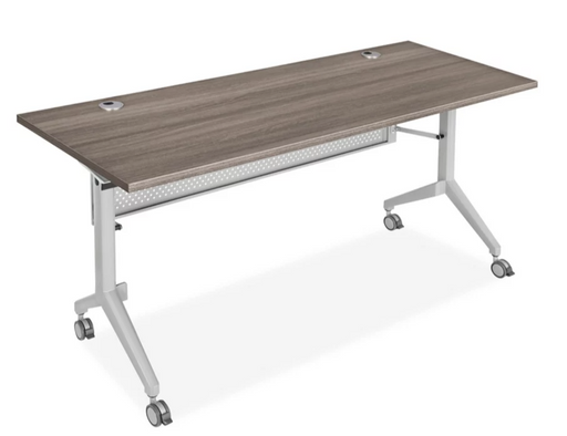 GFD Foldable Training Desk / Table with Wheels in Gray - 72" x 30" - GreatFurnitureDeal