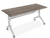 GFD Foldable Training Desk / Table with Wheels in Gray - 72" x 30" - GreatFurnitureDeal