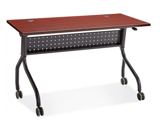 GFD Foldable Training Desk / Table with Wheels in Mahogany - 72" x 24" - GreatFurnitureDeal