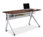 GFD Deluxe Foldable Training Desk / Table with Wheels in Espresso - 72" x 24" - GreatFurnitureDeal