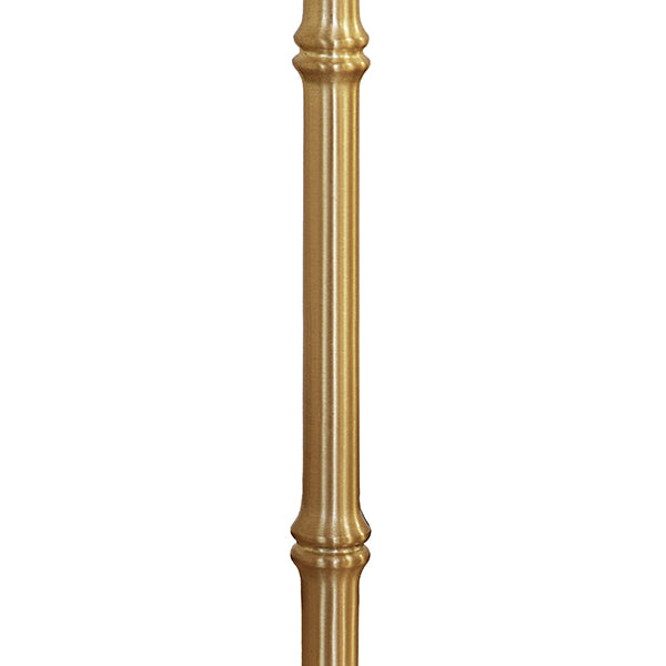 Worlds Away - Rechargeable Table Lamp With Bamboo Detail Pole In Brass With Scalloped Rattan Shade - HALLIE - GreatFurnitureDeal