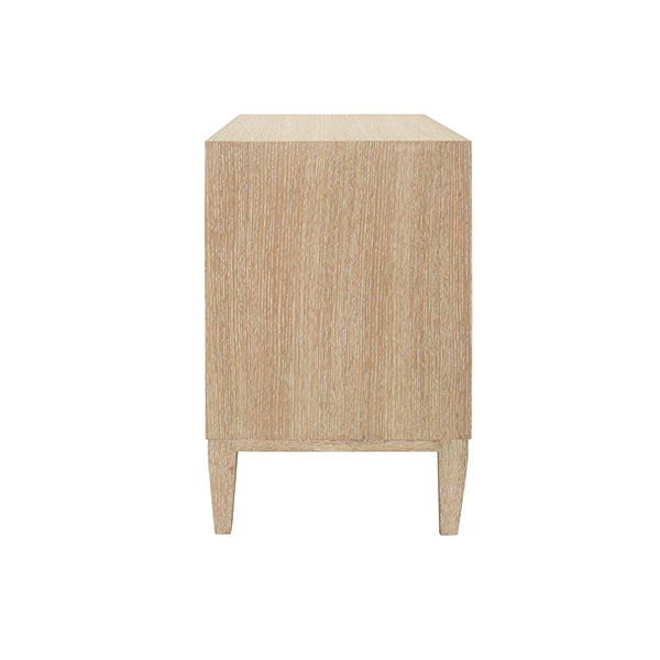 Worlds Away - Hammond Two Door Side Table With Fluted Detail In Cerused Oak - HAMMOND CO - GreatFurnitureDeal