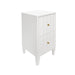 Worlds Away - Hammond Two Door Side Table With Fluted Detail in Matte White Lacquer - HAMMOND WH - GreatFurnitureDeal