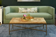 Worlds Away - Hardwick Antique Brass Frame Coffee Table With Thick Top In Burl Wood - HARDWICK BW - GreatFurnitureDeal