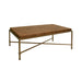Worlds Away - Hardwick Antique Brass Frame Coffee Table With Thick Top in Dark Burl Wood - HARDWICK DBW - GreatFurnitureDeal