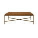 Worlds Away - Hardwick Antique Brass Frame Coffee Table With Thick Top in Dark Burl Wood - HARDWICK DBW - GreatFurnitureDeal