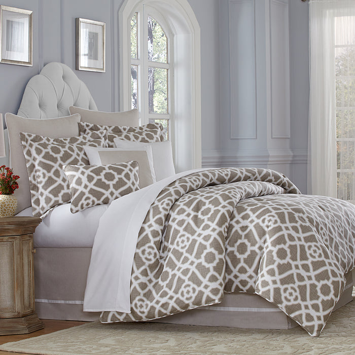 AICO Furniture - Harper 9 Piece Queen Comforter Set - Natural - BCS-QS09-HARPR-NAT - GreatFurnitureDeal