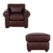 Mariano Italian Leather Furniture - Henry Chair with Ottoman in Merlot - Henry-CO-3526 Merlot - GreatFurnitureDeal