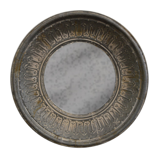 GJ Styles - Metal Round Mirror with Heavy Distressing - HG75 - GreatFurnitureDeal