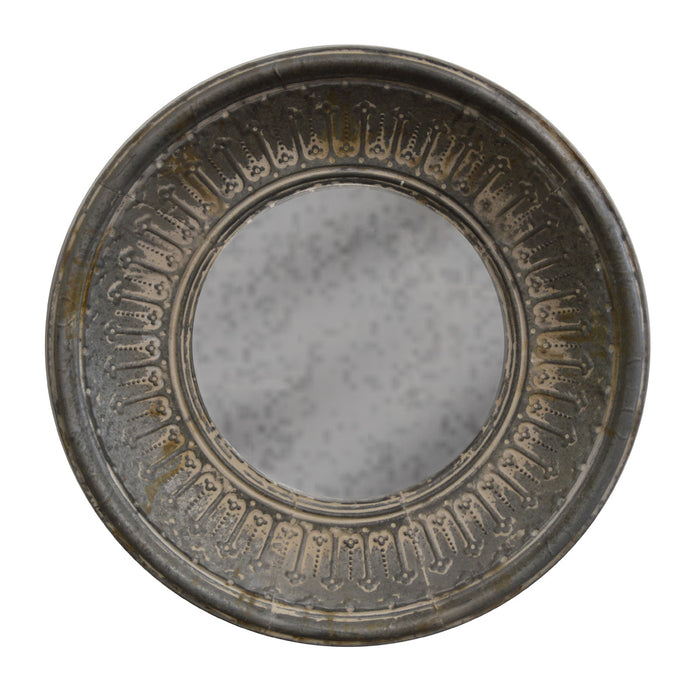 GJ Styles - Metal Round Mirror with Heavy Distressing - HG75