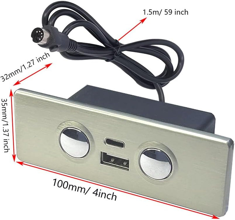 Two-Button Replacement Switch for Recliner or Lift Chair with USB-A and USB-C / HK-Z-11 / HK-S-105-D2 - GreatFurnitureDeal