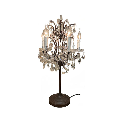 GJ Styles - Table Lamp in Rust with Crystals - HL71 - GreatFurnitureDeal