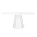 Worlds Away - Hugo Tapering Hexagonal Base With Round Top Dining Table in Matte White Lacquer - HUGO WH - GreatFurnitureDeal