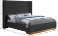Meridian Furniture - Halton Black Boucle Fabric Upholstered King Bed (3 Boxes) - HaltonBlack-K - GreatFurnitureDeal
