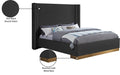 Meridian Furniture - Halton Black Boucle Fabric Upholstered King Bed (3 Boxes) - HaltonBlack-K - GreatFurnitureDeal