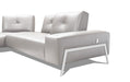 J&M Furniture - I763 Italian Leather LHF Sectional Sofa in Light Grey - 17477-LHF - GreatFurnitureDeal