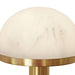 Worlds Away - Rechargeable Mini Table Lamp In Brass With Faux Alabaster Dome Shade - IKE - GreatFurnitureDeal