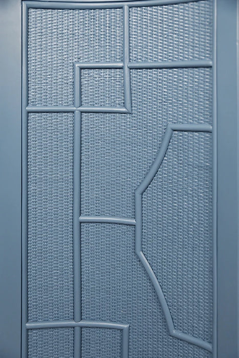 Worlds Away - Isabel Two Door Decorative Rattan Overlay Cabinet With Curved Ends Painted In Capri Blue - ISABEL CB