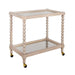 Worlds Away - Isadore Bobbin Style Bar Cart In Light Cerused Oak - ISADORE CO - GreatFurnitureDeal