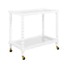 Worlds Away - Isadore Bobbin Style Bar Cart in White Lacquer - ISADORE WH - GreatFurnitureDeal
