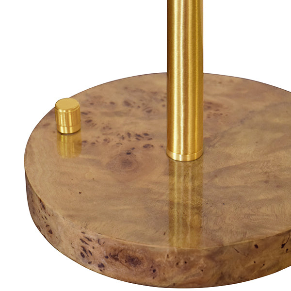 Worlds Away - Rechareable Table Lamp With Adjustable Pole In Brass And White Linen Shade - JACE - GreatFurnitureDeal