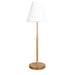 Worlds Away - Rechareable Table Lamp With Adjustable Pole In Brass And White Linen Shade - JACE - GreatFurnitureDeal