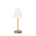 Worlds Away - Rechareable Table Lamp With Adjustable Pole In Brass And White Linen Shade - JACE - GreatFurnitureDeal