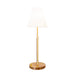 Worlds Away - Rechareable Table Lamp With Adjustable Pole In Brass And White Linen Shade - JACE - GreatFurnitureDeal