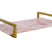 Worlds Away - Pink Quartz Tray With Brass Handles - JARVIS PKQ - GreatFurnitureDeal